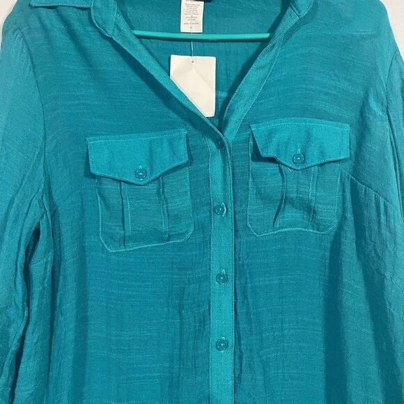 Perseption button down blouse - Picture 2 of 7